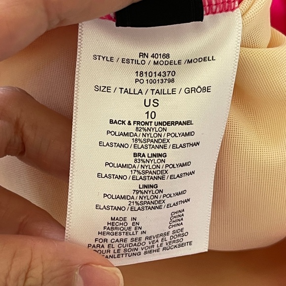 Talbots Tankini Top Women's Size 10 Swimwear Pink Padded Beach - Picture 5 of 8